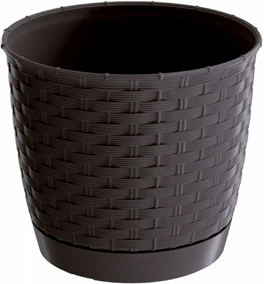 Горшок пластиковый Prosperplast Ratolla round круглый 7,5л коричневый (70766-440) 