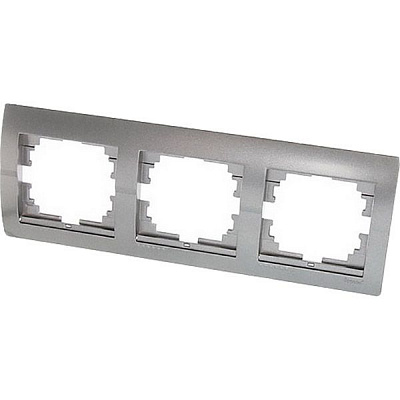 Рамка тримісна Lezard DERIY горизонтальна темно-сірий металік 702-2900-148