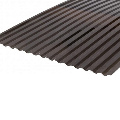 Гофрований монолітний полікарбонат Bauglas Strong 2000x1050 мм бронзовий