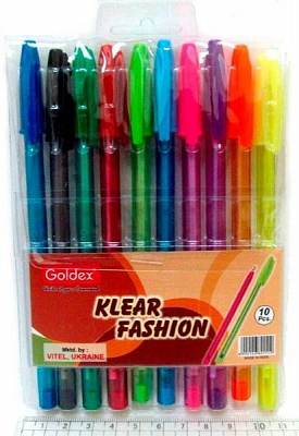 Ручка шариковая Klear Fashion1,0мм 10шт/уп 
