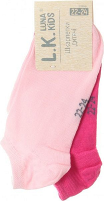 Комплект носковдля девочек Luna Kids коротких р.22–24 фуксия светло-розовый 