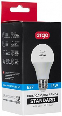 Лампа светодиодная Ergo Standard 15 Вт A60 матовая E27 220 В 6500 К 