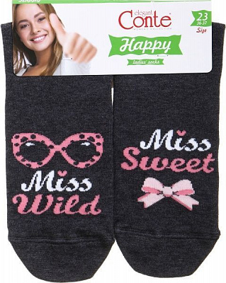 Шкарпетки Conte HAPPY 17С-21СП 127 р. 23 темно-сірий 1 шт.