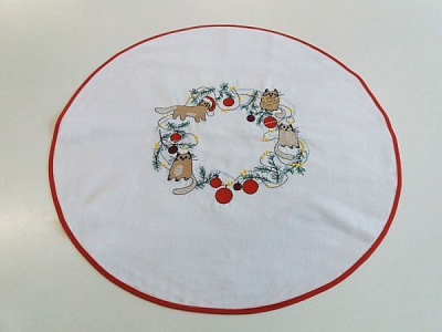 «Новогодние котики» 421-19/00 64x64 см белый Эдельвика 