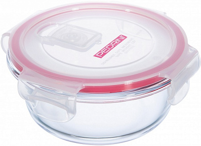 Контейнер пищевой круглый 400 мл 04GD241 стекло Pedrini