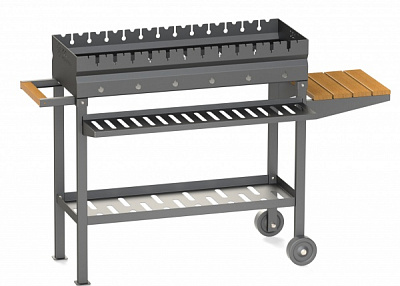 Мангал стационарный с колесиками 1530х380х1000