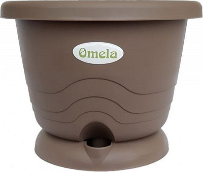Горшок пластиковый Омела Омела Пастель 1,6 литра круглый 1,6л мускат 
