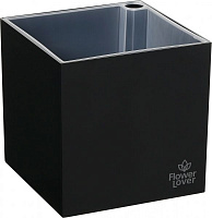 Горшок пластиковый Plastkon Flower Lover Cubico квадратный 2,25л черный 