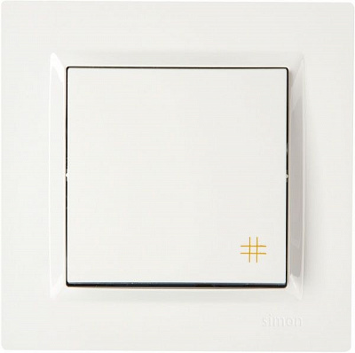 Вимикач перехресний одноклавішний Simon 10 без підсвітки 10 А 250В білий CW7.01/11