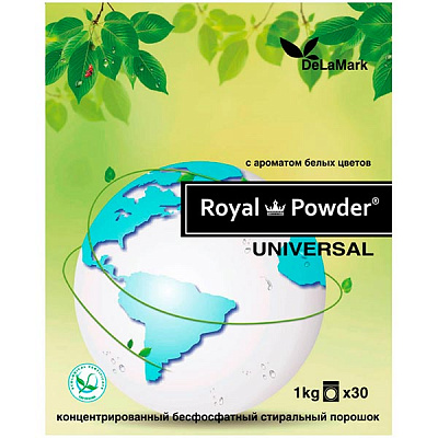Стиральный порошок для машинной и ручной стирки DeLaMark Universal с ароматом белых цветов 1 кг