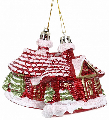 Набор елочных игрушек домик 3 цвета 8 см 2 шт./уп.