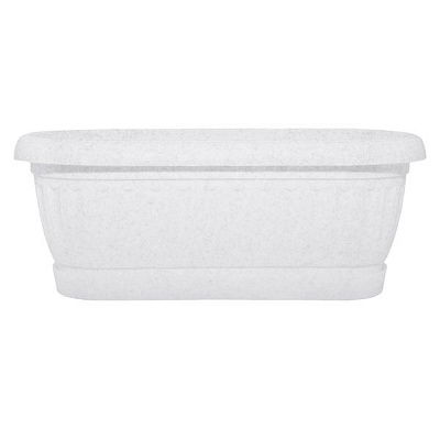 Горщик пластиковий Алеана Терра овальний 1,6л білий із сірим (113054)