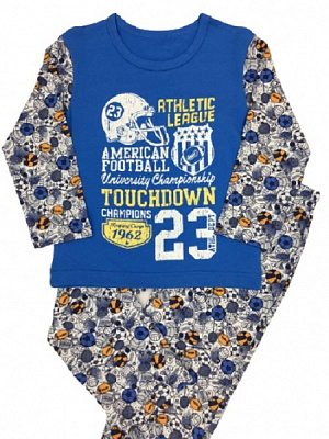 Пижама детская для мальчика Bibo р.134 синий с серым 81002 