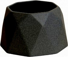 Кашпо для сукулентів №1 керамічне крихта фігурний 0,35 л чорний (074-1-003)