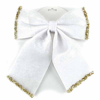 Декорація Shunda бант з золотими гранями 24x29 см білий SD15-24390W