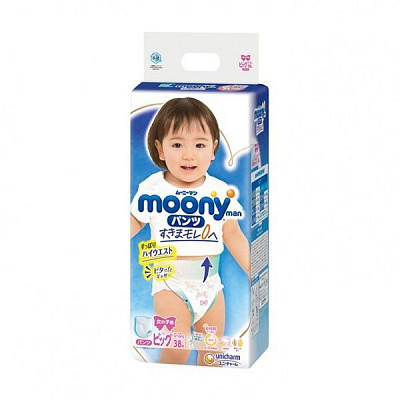 Подгузники-трусики Moony для девочки (XL) 12-22 кг 38 шт.