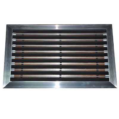 Коврик грязезащитный Лен резина+скребок 70x50 см