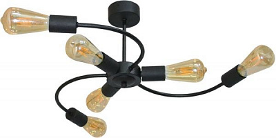 Люстра потолочная Геотон Стельовик ГЕОТОН НПБ 02-6х60-922 Стеко 3+3 6x60 Вт E27 черный 