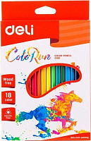 Олівці кольорові Color Run С00110 18 шт. Deli
