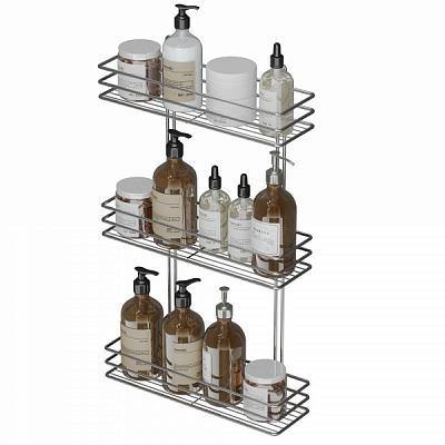 Полка для ванной 3-ярусная 35 см хром 