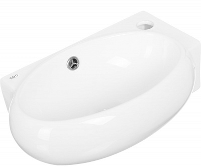 Умывальник EGO подвесной R 43х29х15 см с отверстием под смеситель