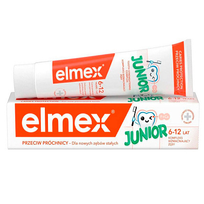 Зубная паста Elmex Junior для детей 6-12 лет от кариеса 75 мл