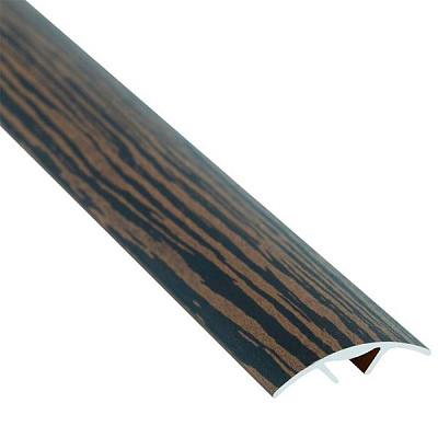 Порожек алюминиевый декорированный Braz Line скрытый крепеж 28x900 мм венге светлый