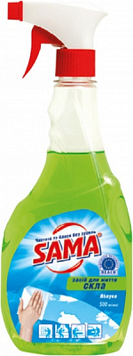 Засіб миючий для скла та дзеркал SAMA Яблуко з розпилювачем 0,5 л