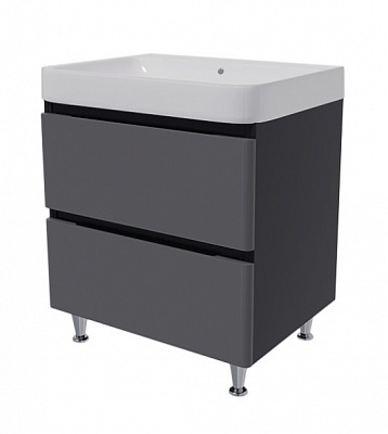 Тумба на ніжках Сансервіс Hilton-60 з умивальником ZEN-60 сірий мат