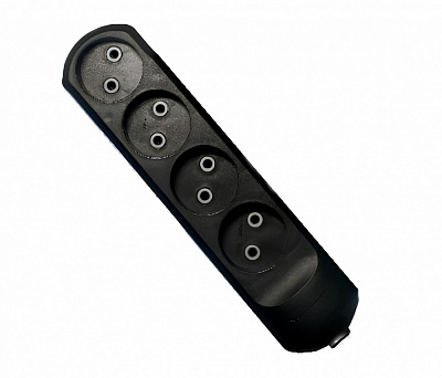 Колодка Neomax без заземлення 4 гн. без вимикача чорний NX510400