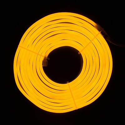 Електрогірлянда Девілон неонова LED, гнучка 5 м, 8х16 мм жовтий