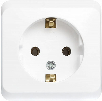 Розетка с заземлением Schneider Electric Прима без шторок белый WDE001080