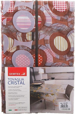 Скатертина Cristal Eco 120x160 см коричневий/прозорий Gemitex