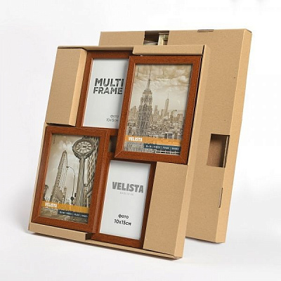 Мультирамка Velista на 4 фото 10x15/13х18 см коричневий