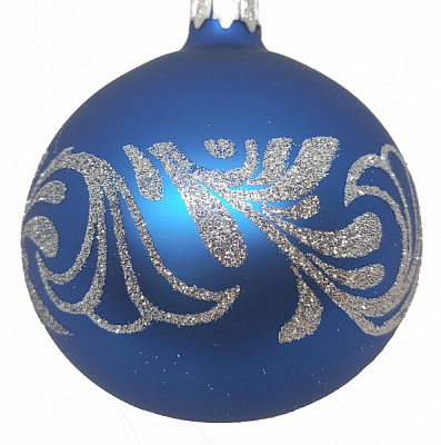 Куля новорічна 80 мм синій
