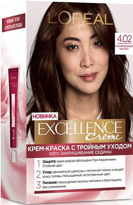 Крем-фарба для волосся L'Oreal Paris EXCELLENCE 4.02 чарівний каштан 12 мл