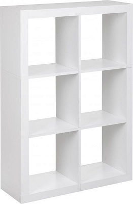 Стеллаж двухсторонний Кубус МИКС 2х3, 792x1146x290 мм белый 