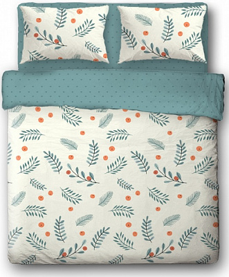 Комплект постільної білизни Seaberry сімейний бірюза Ibodo