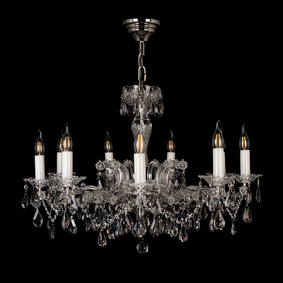 Люстра подвесная ArtGlass 8x40 Вт E14 латунь/хрусталь E 0101/09/30 CL 