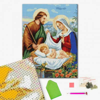 Алмазная мозаика Святая семья 40х50 см Brushme 