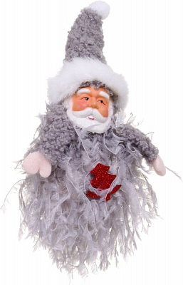 Декоративная подвеска Дед Мороз 13x6 см серый NY21120