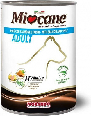 Корм Morando MioCane with Salmon and spelled для собак, з лососем і полбою 400 г