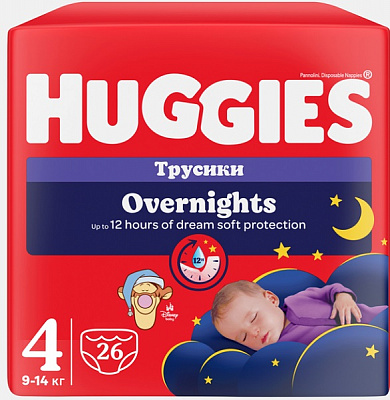 Подгузники-трусики Huggies Overnights Pants 4 9-14 кг 26 шт.