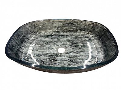 Умывальник EGO стеклянный 54х39,5х11 см серый