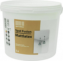 Краска акрилатная водоэмульсионная Spot Colour Fusion Mattlatex глубокий мат белый 5л