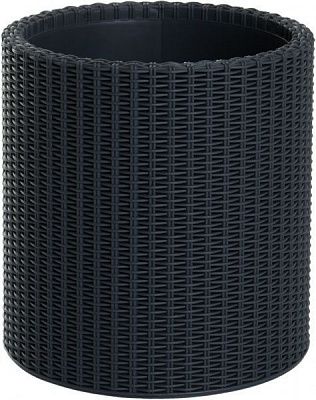Горщик пластиковий Keter Cylinder Planter M круглий 18л антрацит
