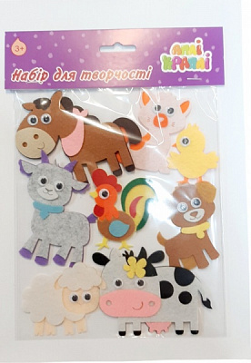 Набор мини-фигурок из фетра Аплі-Краплі клеевой Домашние жывотные 17 x 24 x 0.0002 см multicolor