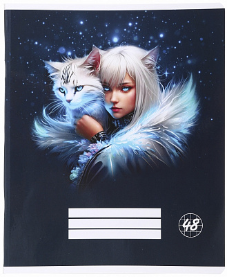 Тетрадь школьная Cat girl_25 48 листов в клеточку Nota Bene