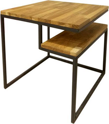 Стіл журнальний Хіт чорний/дуб 28213 500x500x500мм Метал Арт