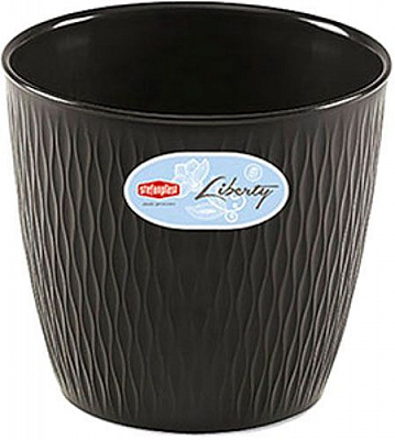 Горшок пластиковый Stefanplast Liberty круглый 8,5л графит (87252) 